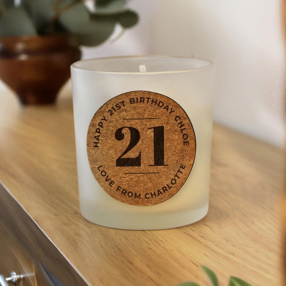 Personalised Birthday Cork Label Jar Candle Extra Image 2